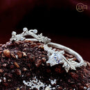 Pear cut moissanite twig rings set, branch and leaf stacking rings, maple leaf silver ring, forest ring, natural ring, twig wedding ring