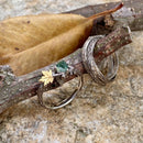 Custom Hand-carved tree branch moss agate couple ring set, couple personalized sterling silver twig wedding ring, engagement ring