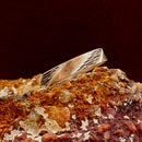 Perfect tree geometric design silver ring, original hand-carved bark pattern ring, band for men and women, vintage art ring