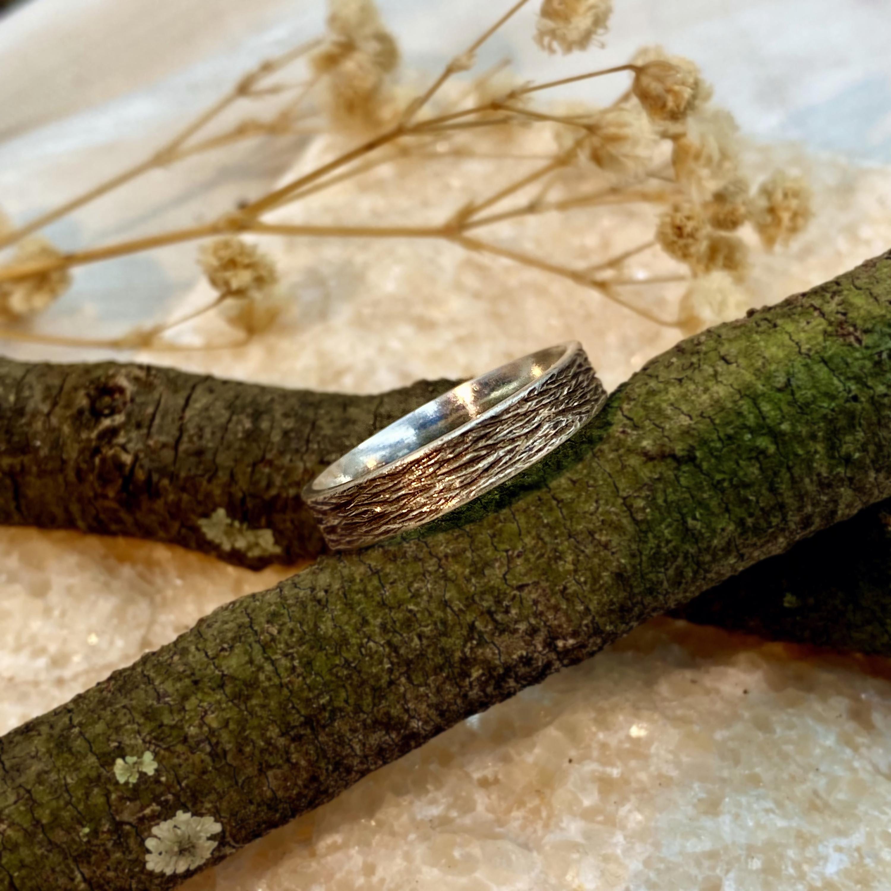 Original design sterling silver hand engraved branch ring, geometric gold plated twig ring, statement engagement ring, branch band for women
