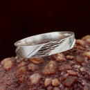 925 sterling silver hand-carved original design geometric ring, creative ring suitable for men/women, bark texture with geometric style ring