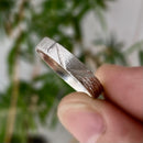 S999 silver wedding band, statement band for men and women, original designs and hand-carved rings, geometric and vintage bark texture rings
