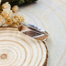 Original design hand carved bark silver ring, geometric band for men and women, unique ring with rose gold plated, engagement band