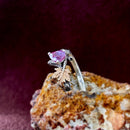 Silver Branch Bark Alexandrite wedding band, Stacking Ring Set, Women Twig and leaf Ring with stone, engagement ring, Mother's Day Gifts