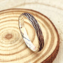 Sterling silver tree rings for women/men, hand carved bark wedding band, natural wedding rings, silver wedding rings, tree wedding band