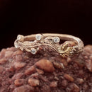 Custom Sterling Silver/14K Gold Tree Branch and Maple Leaf Ring, Natural Engagement Ring, Stackable Ring for Women, Unique Bridal Vine Ring