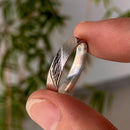 Perfect tree geometric design silver ring, original hand-carved bark pattern ring, band for men and women, vintage art ring