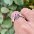 0.8 carat Alexandrite sterling silver branch stacking ring, twig wedding ring, Alexandrite silver ring set, ring for mom, Mother's Day gift