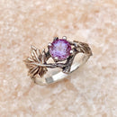 Custom Vintage Alexandrite Sterling Silver Branch Ring, Stress Gemstone Engagement Twig Ring, June Birthstone Wedding Ring, Promise ring