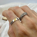 Sterling silver statement stacking rings, hand carved bark rings, woodland rings, optional decompression ring, promise rings