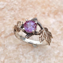 Custom Vintage Alexandrite Sterling Silver Branch Ring, Stress Gemstone Engagement Twig Ring, June Birthstone Wedding Ring, Promise ring