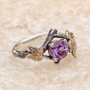 Custom Vintage Alexandrite Sterling Silver Branch Ring, Stress Gemstone Engagement Twig Ring, June Birthstone Wedding Ring, Promise ring