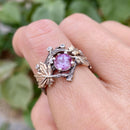 0.8 carat Alexandrite sterling silver branch stacking ring, twig wedding ring, Alexandrite silver ring set, ring for mom, Mother's Day gift