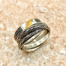 Sterling silver statement stacking rings, hand carved bark rings, woodland rings, optional decompression ring, promise rings
