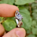 Natural Black Rutilated Quartz branch ring, sterling silve twig ring, hand-carved bark ring, anniversary gift, birthday for her