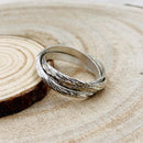 S925 sterling silver three-ring unique tree pattern ring, hand-carved bark ring, rolling and rotating decompression ring, ring for him/her
