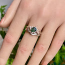Natural moss agate sterling silver branch stacking ring, women's twig wedding ring set, unique tree branch ring with stone, promise ring
