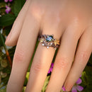 Natural Moss Agate Bracnh Rings Set, Pear Cut Engagement Ring, Twig and Maple Leaf Forest Ring, Wedding Ring, Promise Stackable Rings