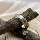 S925 sterling silver three-ring unique tree pattern ring, hand-carved bark ring, rolling and rotating decompression ring, ring for him/her