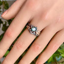 Sterling silver natural moss agate branch ring, maple leaf twig ring, engagement ring, solid 14k gold wedding ring, unique bridal ring