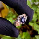 Sterling Silver Blue Sandstone Branch Engagement Ring, Statement twig Ring, Vintage Style Engagement Ring, Nature Inspired Stacking Ring