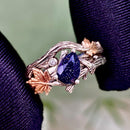 Sterling Silver Blue Sandstone Branch Engagement Ring, Statement twig Ring, Vintage Style Engagement Ring, Nature Inspired Stacking Ring