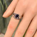 Sterling Silver Blue Sandstone Branch Engagement Ring, Statement twig Ring, Vintage Style Engagement Ring, Nature Inspired Stacking Ring