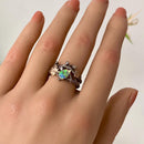 Maple Leaf Opal Wedding Ring: Sterling Silver Twig Band, Promise, Stackable, Forest art, Vintage, Unique, For women, Engagement gift, Bridal