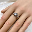 Sterling Silver Maple Leaf Moissanite Ring: Hand Carved Twig Band, Ring with stone, for women, engagement, wedding, April birthstone