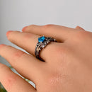 Aquamarine Sterling Silver Branch Ring: Hand Carved Maple Leaf Wedding Ring, Stacking, bridal, Engagement, Forest style, Unique, Vintage