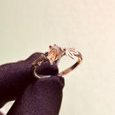 Nature tree branch ring, natural black gold super seven crystal ring, maple leaf wedding ring, sterling silver twig ring, engagement ring