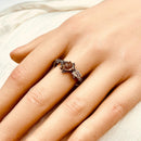 Nature tree branch ring, natural black gold super seven crystal ring, maple leaf wedding ring, sterling silver twig ring, engagement ring