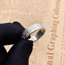 Hand-carved bark texture S999 silver ring, men's wedding ring, women's engagement ring, customizable ring width, engraved ring, couple rings