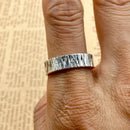 Hand-carved bark texture S999 silver ring, men's wedding ring, women's engagement ring, customizable ring width, engraved ring, couple rings