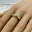 Moissanite Branch Ring: Hand-Carved Sterling Silver Maple Leaf Engagement Ring, Wedding Band, Forest  Style, Bridal gift