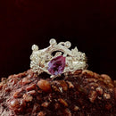 S925 sterling silver gemstone stacking ring, maple leaf silver ring, wedding stacking ring, unique engagement ring, leaf-patterned ring