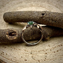 Hand Carved Sterling Silver Moss Agate Ring: Maple Leaf Twig Design, Tree Branch Ring, Engagement Gift, Wedding bridal band, Vintage